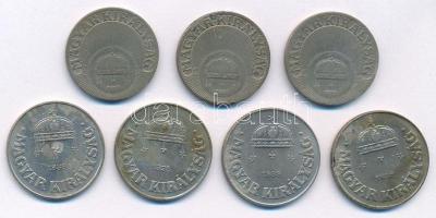 1926. 20f Cu-Ni (3x) + 1938. 50f Cu-Ni (4x) T:1-,2 kis patina