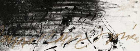 Jovián György (1951-): Római... (részben olvashatatlan címmel. Kréta, tus, papír. Jelzett. paszpartu...