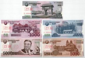 Észak-Korea 2002-2013. 5W-5000W (10xklf) MINTA felülbélyegzéssel és "0000000" sorszámmal T...