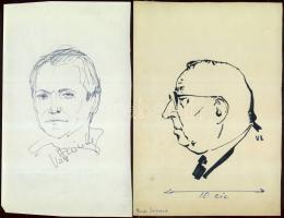 Vincze Lajos (1914-2002): 2 db tusrajz, szignált, 15x21 cm