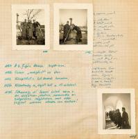 1942-1943 Komárom-Öregvári kiképzésen résztvevő katona részletes, kézzel írt naplója, fotókkal (balatoni családi fotók is), egyéb dolgokkal illusztrálva, sok helyen hiányos oldalak kivágások miatt