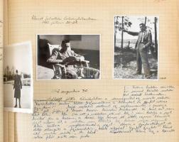 1942-1943 Komárom-Öregvári kiképzésen résztvevő katona részletes, kézzel írt naplója, fotókkal (bala...