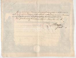 Budapest 1890. Pesti Hazai Első Takarékpénztár Egyesület névre szóló részvénye 100P-ről (eredetileg ...