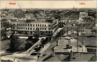 1909 Szeged, látkép, tér, Boros Antal üzlete (EK)