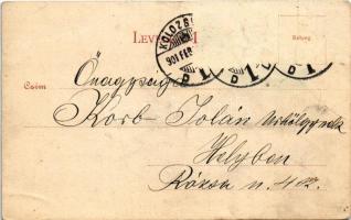 1901 Kolozsvár, Cluj; Hídfő részlet, Ferenc József út, Phönix biztosító, városi vasút, kisvasút, von...