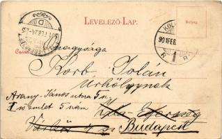 1901 Kolozsvár, Cluj; Mátyás király tér, Státus palota, Böckel, Reményik L. és Fiai, Jeney Lajos üzl...