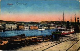 1918 Fiume, Rijeka; kikötő, hajók / port, ships (EK) + ZENSURIERT