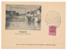 Kolozsvár, Cluj; Szamos parti duzzasztó. Kiadja az Ifjúsági Bélyeggyűjtők Országos Szaklapja A Bélyeg / Somes river dam + 1938 November 11. Kassa Hazatért So. Stpl. (non PC) (EK)