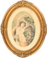 Olvashatatlan jelzéssel (T Kovács?): Női akt. Akvarell, papír. Dekoratív, üvegezett fakeretben. 23x16,5 cm