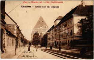 1924 Kolozsvár, Cluj; Farkas utcai református templom. Lepage Lajos kiadása / Biserica ref. Str. Cogalniceanu / Calvinist church, street view (EK)