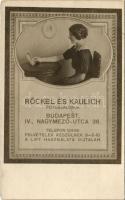 Budapest VI. Röckel és Kaulich fotószalon reklámja, hölgy fényképpel. Nagymező utca 36. photo