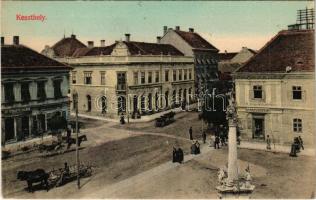 Keszthely, Andrássy tér, Balatoni Múzeum, Zitterbarth Kálmán üzlete, Hungária szálloda, gyógyszertár. Sujánszky József kiadása