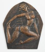 Farkas István Béla (1915-2005) Salome akt bronz plakett, jelzett 16x14 cm