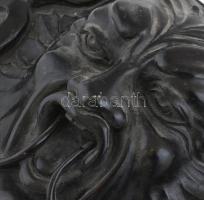 Kínai fafaragás falra akasztható fali dísz / Chinese carved wood face 26 cm