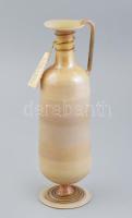 Vintage vékony fújt üveg izraeli emléktárgy Almahd-A.Maraka Jerusalem, irizáló réteggel, certificat-tal. Hibátlan. M.: 23x7cm