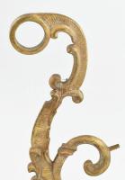 2 db masszív bronz karnistartó, kopásokkal, 29x30 cm