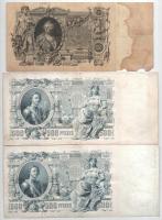 Orosz Birodalom 1910. 100R Szign.: Shipov + 1912. 500R Szign.: Shipov (2x) T:III,III- szakadás, az e...