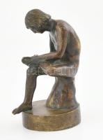 Jelzés nélkül: Tüskeszedő, bronz figura / szobor, m: 11 cm