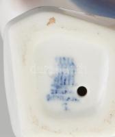 Zsolnay cinege, kézzel festett porcelán figura, jelzett, minimális kopással, m: 9 cm