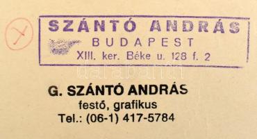 G. Szántó András (1937-2002), Szentendrei kémények. Fotó, papír, kartonra kasírozva, hátoldalán pecs...