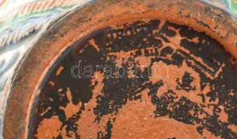 Troita Popa Savu, Bucuresti: Román népi motívumokkal díszített váza. Mázas kerámia, kézzel festett, ...