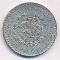 Mexikó 1957. 1P Ag "Az alkotmány 100. évfordulója" T:2 patina Mexico 1957. 1 Peso Ag "...