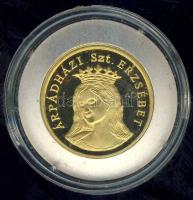 DN Árpádházi Szent Erzsébet Au 1/10uncia / 3,1g T:PP hozzá való díszdobozban, tanúsítvánnyal