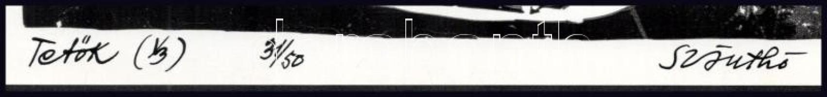 Szánthó Imre (1925-1998): Tetők (Szentendre). Linómetszet, papír, jelzett, számozott (31/50), kiadói...