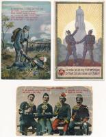 28 db RÉGI osztrák-magyar és német katonai művész képeslap vegyes minőségben / 28 pre-1945 K.u.k. and German art motive postcards in mixed quality