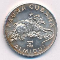 Kuba 1981. 5P Ag Almiqui (kubai patkányvakond) T:1 patina Cuba 1981. 5 Pesos Ag Almiqui (Solenodon) C:UNC patina Krause KM#83