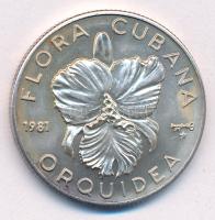 Kuba 1981. 5P Ag Orchidea T:1 patina Cuba 1981. 5 Pesos Ag Orquidea C:UNC patina Krause KM#70