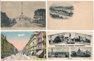 11 db RÉGI magyar város képes lap vegyes minőségben: sok Budapest / 11 pre-1945 Hungarian town-view postcards in mixed quality: many Budapest