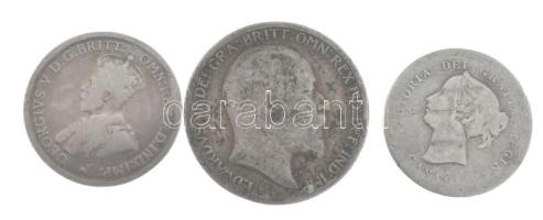 Kanada ~1858-1901. 5c Ag "Viktória" (1,05g) + Nagy-Britannia 1906. 6p Ag "VII. Eduárd...