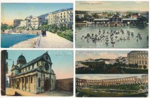 12 db RÉGI horvát város képes lap vegyes minőségben / 12 pre-1945 Croatian town-view postcards in mixed quality