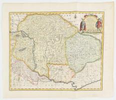 1752 Bowen, Emanuel (1694 -1767): A New and Accurate Map of the Kingdom of Hungary and Principality Transilvania with the Bordering Countries ... , A Magyar Királyság és az Erdélyi Fejedelemség térképe, In: Emanuel Bowen: A Complet Atlas or Distinct View of the Know World... , N. 32., London, 1752, Szántai: Bowen 1b., kézzel színezett rézmetszet, papír, hajtásnyomokkal, gyűrődésnyomokkal, kis szakadással, 34,5x42 cm, lap: 41x49 cm