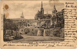 1907 Budapest I. Új díszlépcső a Mátyás templommal. Ganz Antal 200. (EK)