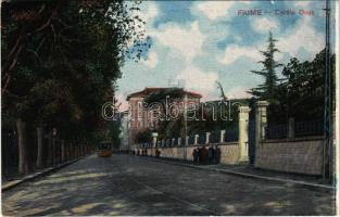 1909 Fiume, Rijeka; Corsia Deak / corso, tram / villamos (EK)