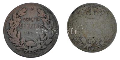 Nagy-Britannia 1888. 6p "Viktória" (2,61g) + Chile 1920. 20c Ag T:3,3-
Great Britain 1888...