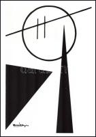 Kassák Lajos (1887-1967): Képarchitektúra. Szitanyomat, papír, jelzett a nyomaton. Lapméret: 34,5x28...