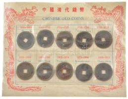 Kína 1644-1911. Kínai régi pénzek 10db pénzmásolat szettben T:2  China 1644-1911. Chinese Old Coins 10pcs of replicas in set C:XF