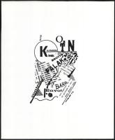 Kassák Lajos (1887-1967): Falak. Szitanyomat, papír, jelzett a nyomaton. Lapméret: 34,5x28,5 cm