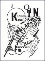 Kassák Lajos (1887-1967): Falak. Szitanyomat, papír, jelzett a nyomaton. Lapméret: 34,5x28,5 cm