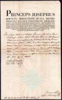 1843-1845 Esztergom, Kopácsy József esztergomi érsek nevével ellátott egyházi iratok, 2 db, vikáriusi aláírásokkal, papírfelzetes viaszpecsétekkel