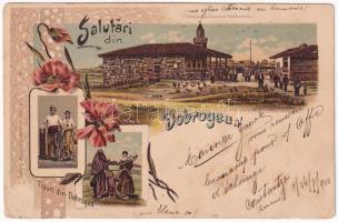 1900 Dobrogea, Dobruja, Dobrudscha; Giamia din Comuna Caraharman (Geamia din Vadu), Tipuri / mosque, folklore. T.G. Dabo Art Nouveau, floral, litho (Rb)