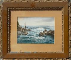 cca 1900 Monte-Carlo nagyméretű színezett fotó üvegezett keretben / Large colored photo of Monte-Car...