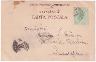 1902 Bucharest, Bukarest, Bucuresti, Bucuresci; Palatul Telegrafo Postal, M.S. Regina Elisabeta / Po...