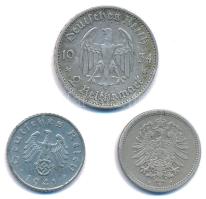 Német Birodalom 1876E 50pf Ag + Német Harmadik Birodalom 1934A 2M Ag "Garnisonkirche" + 19...