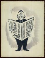 Ruszkay György (1924-1998): Hírlap, vegyes technika-papír, 18x23 cm