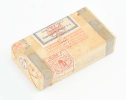 Gloria Steril géz, eredeti bontatlan csomagolásában, Molnár László hódmezővásárhelyi gyógyszerész címkéjével