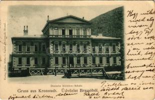 1900 Brassó, Kronstadt, Brasov; Deutsche Mädchen-Schule / német leányiskola / German girls school, Verlag Julius Müllers Nachf. (EB)